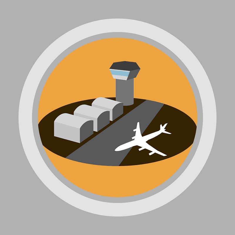 Round Landmark Icon Airport