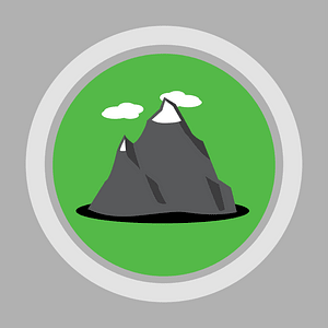 Round Landmark Icon Mountain