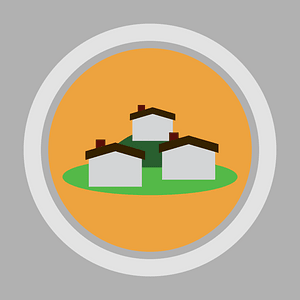 Round Landmark Icon Village