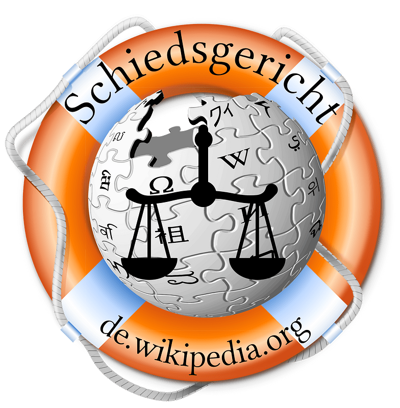 Wikipedia Arbitration Committee Logo v3 de