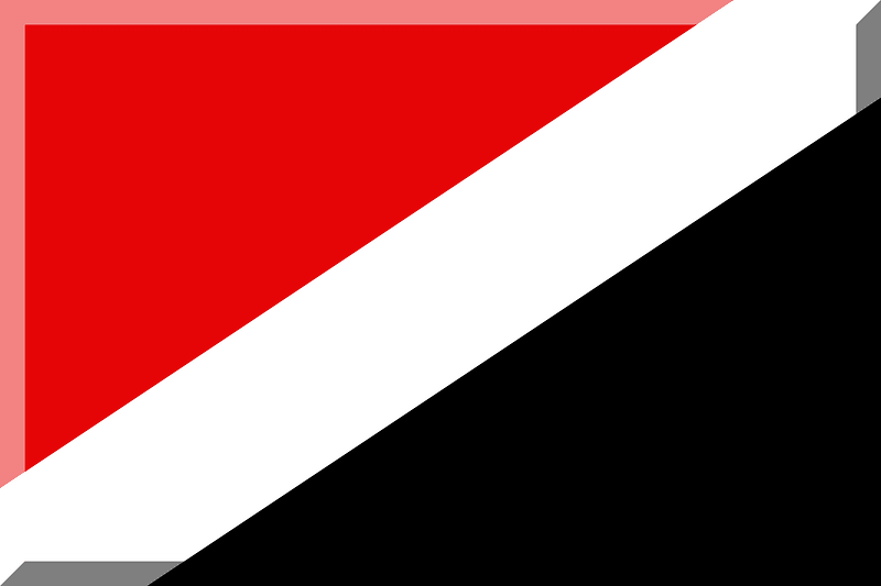 600px White diagonal divided right HEX-E60607 Black