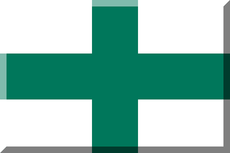 600px 00775B centred cross on white background