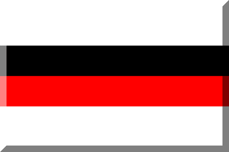 600px horizontal White with Black Red stripes