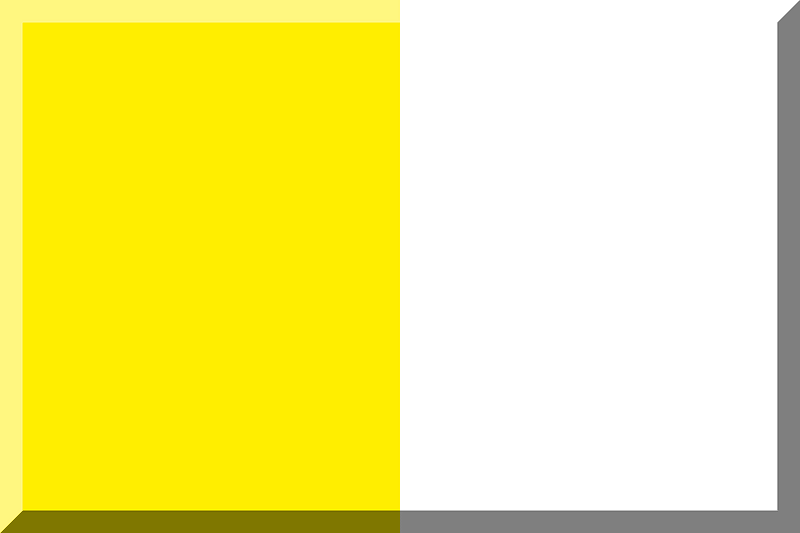 600px vertical bisection HEX-FFEE00 White