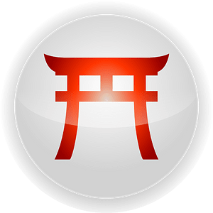 Shinto torii icon vermillion