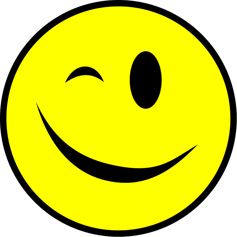 Winking smiley yellow simple