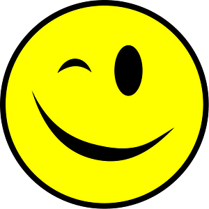 Winking smiley yellow simple