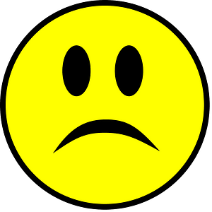 Sad smiley yellow simple