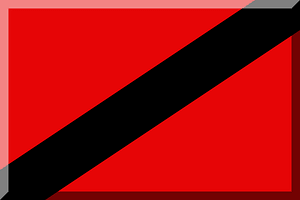 600px HEX-E60607 Black diagonal divided right