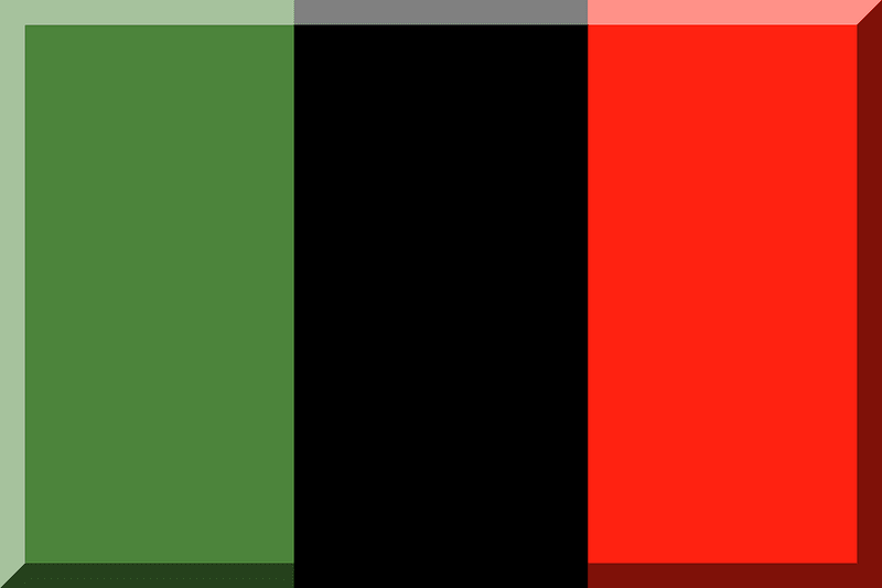 600px vertical trisection HEX-4C843B Black HEX-FF2211