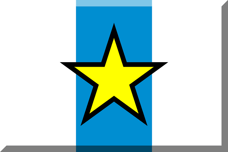 600px vertical trisection White HEX-008ED1 middle with Star