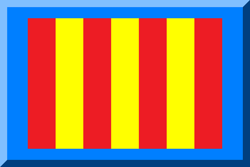 630px seven vertical stripes HEX-ED1C24 HEX-FFFF00 Border HEX-007FFF