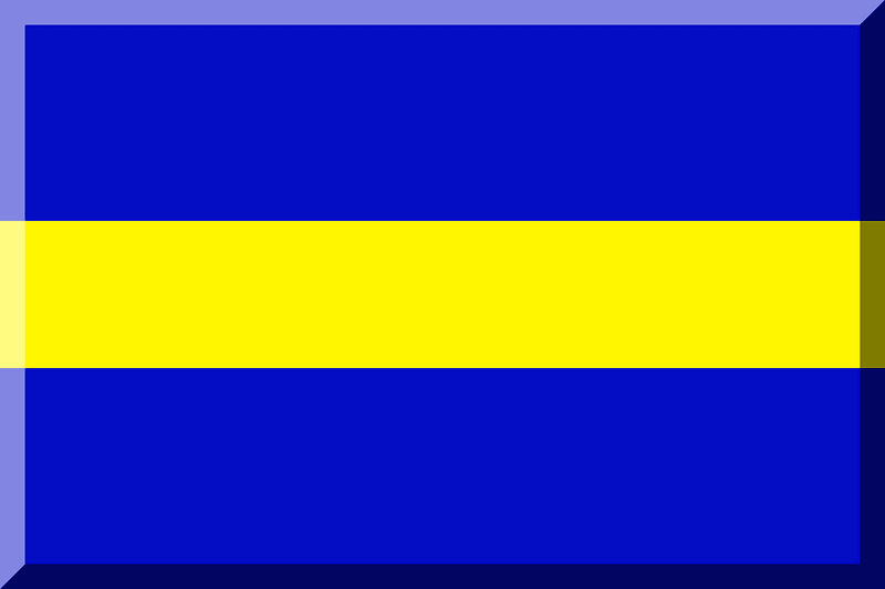 600px background HEX-040DC4 horizontal stripe HEX-FFF600