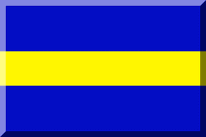 600px background HEX-040DC4 horizontal stripe HEX-FFF600