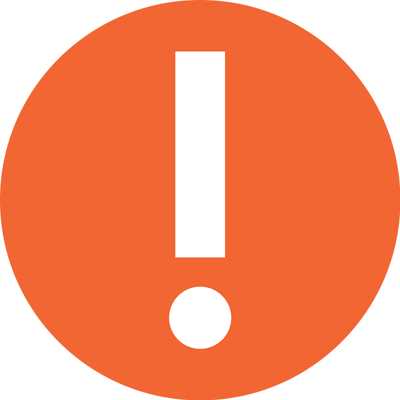 Exclamation orange flat icon