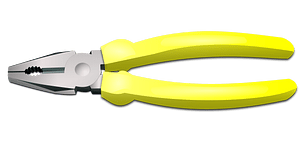 Pliers with yellow handles