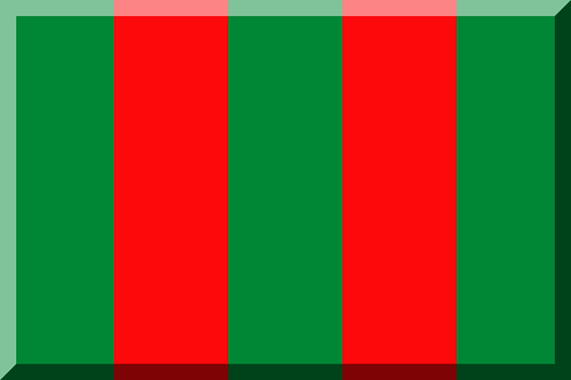 600px pentasection vertical HEX-008736 HEX-FB090B
