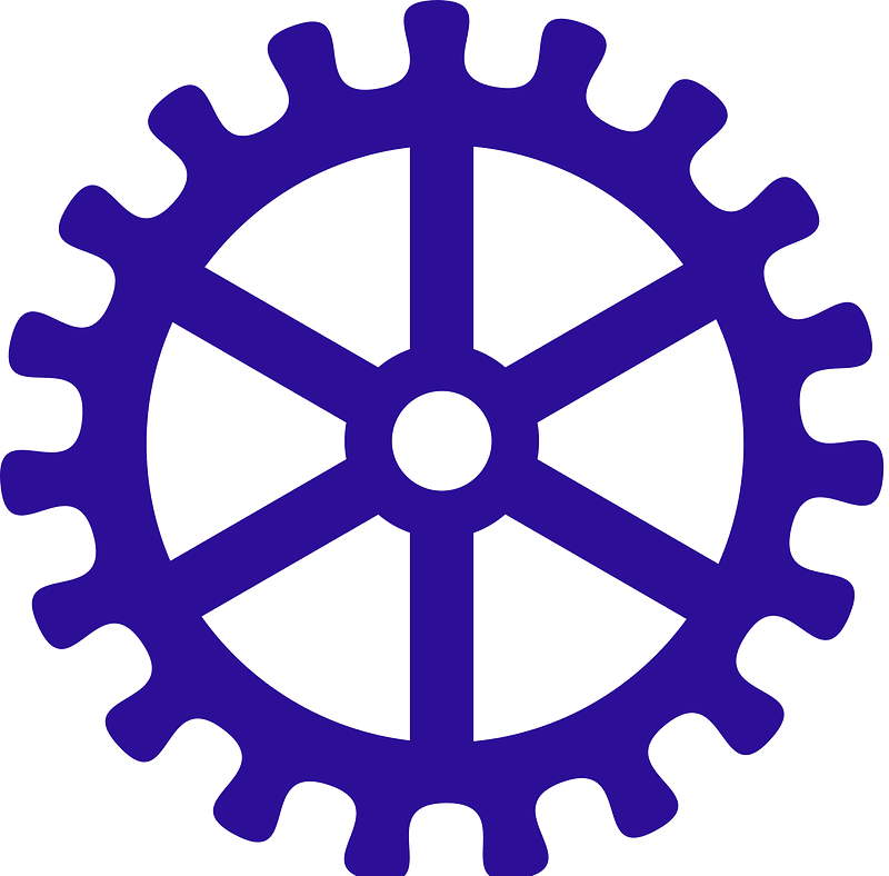 Gear shape dark blue