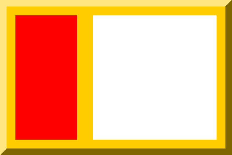 600px bianco con lato rosso bordato d'oro