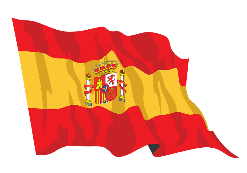 Spain flag waving icon