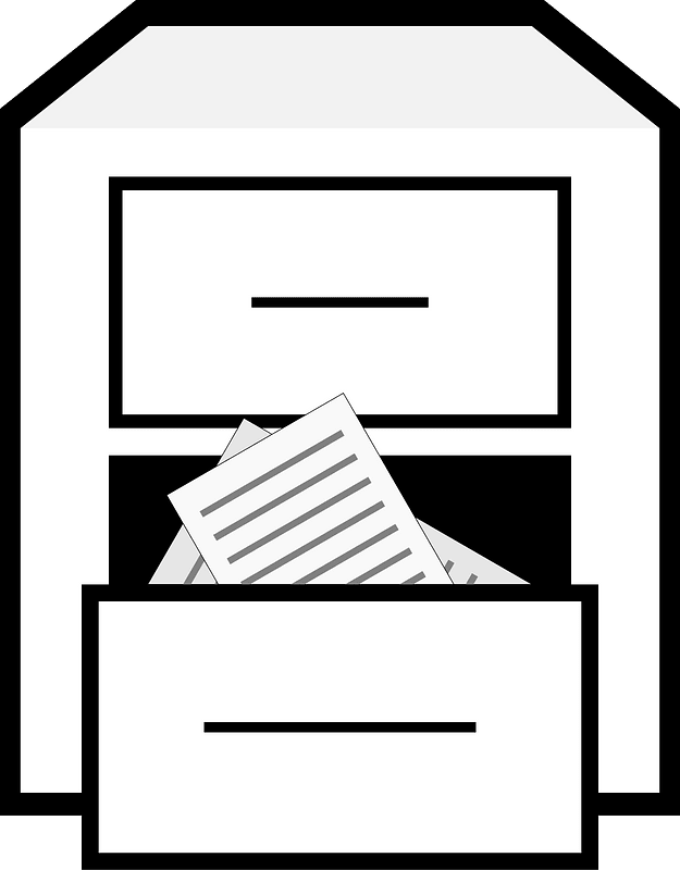 Filing cabinet archive icon (white)