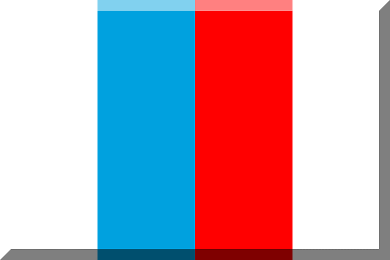 600px quadrisection vertical White background HEX-00A1DF HEX-FF0000 stripes