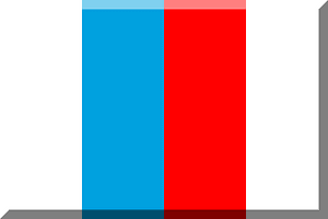 600px quadrisection vertical White background HEX-00A1DF HEX-FF0000 stripes