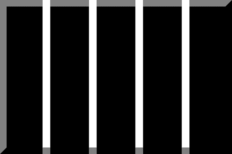 600px Black background White four thin vertical stripes