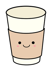 Kawaii paper coffee cup clip art