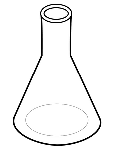 Erlenmeyer flask black & white clipart