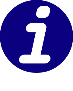 Information icon (slanted, monochromatic dark blue, elevated)