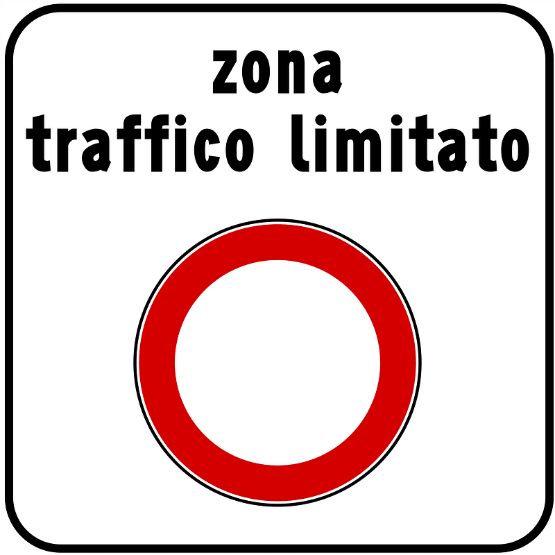 Italian traffic signs - icona zona traffico limitato