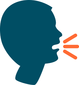 Speaking head in silhoutte emoji