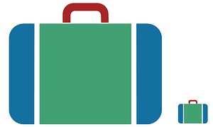 Suitcase icon blue green red jpg to svg v4