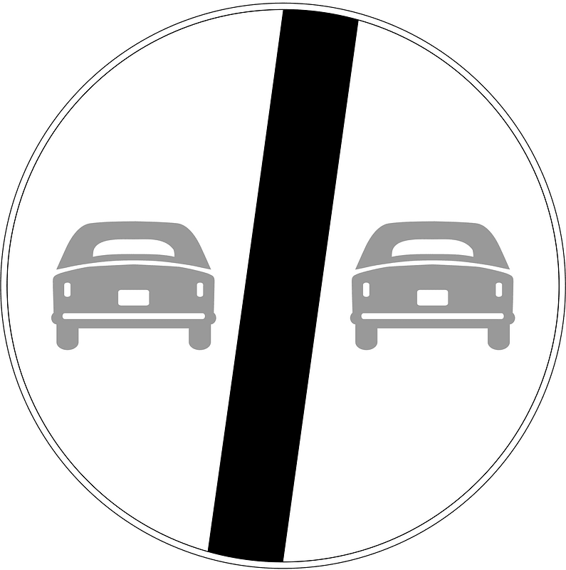 Fig. 31 b - Fine del divieto di sorpasso per tutti gli autoveicoli - 1959