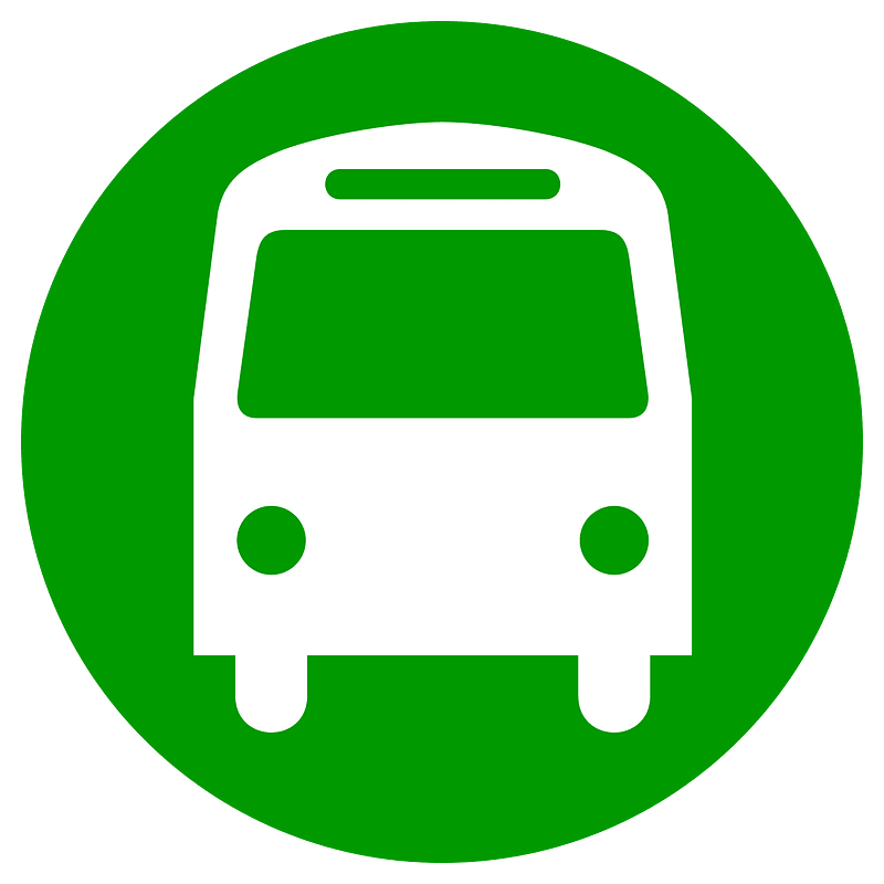 Aiga bus on green circle