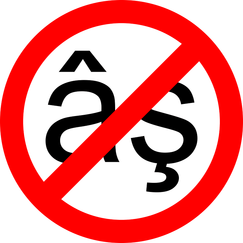 No diacritics