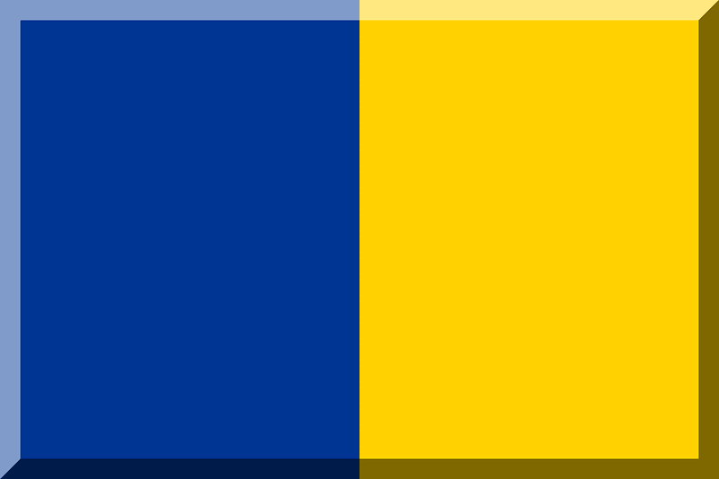 600px vertical bisection HEX-003594 HEX-FFD100