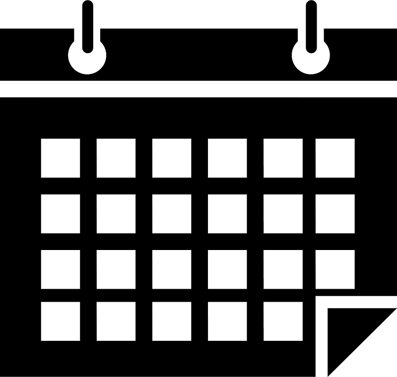 Black rectangular calendar
