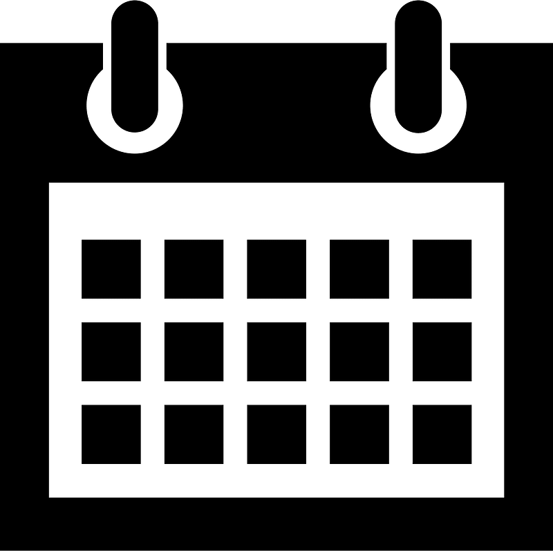 Calendar with black squares