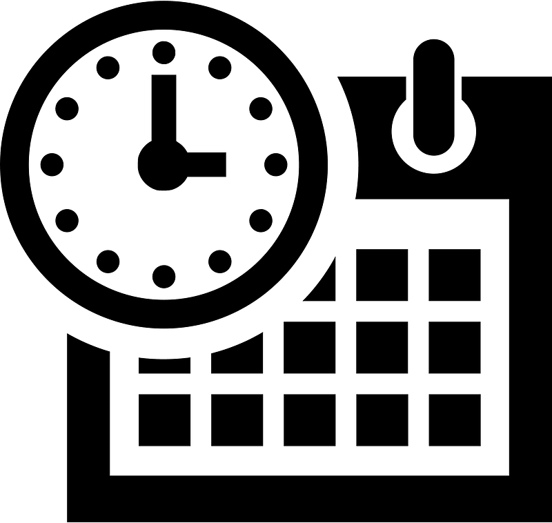 Rectangular schedule with clock