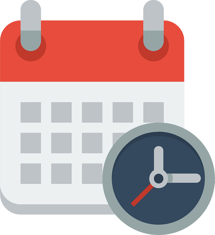 Calendar with clock