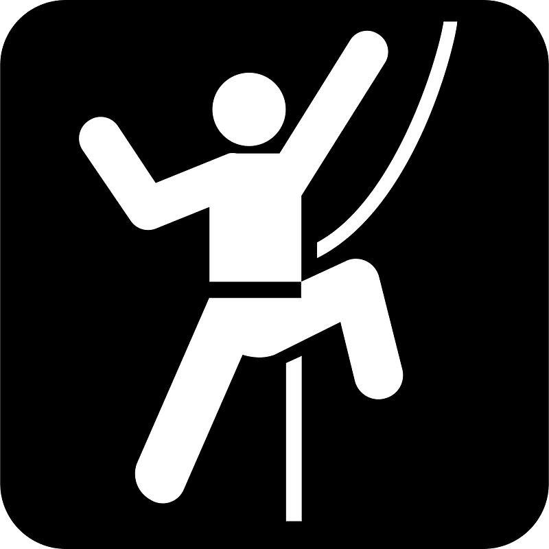 Technical rock climb black