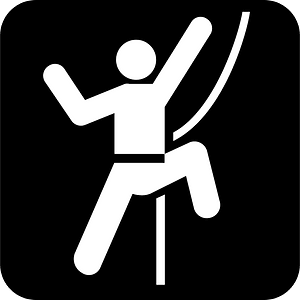 Technical rock climb black