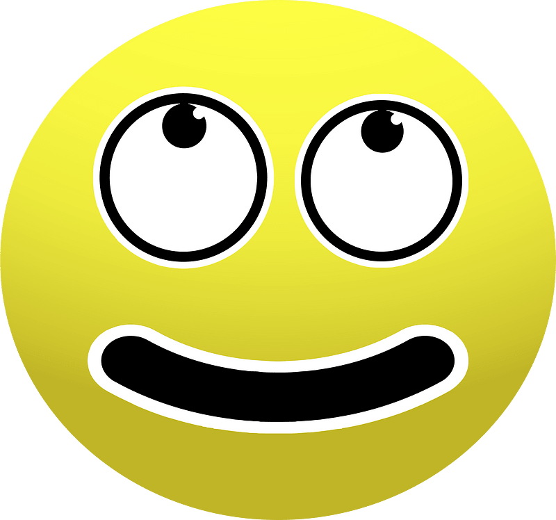 Face with rolling eyes and smiling