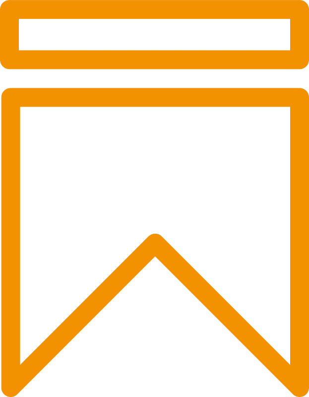 White and orange bookmark