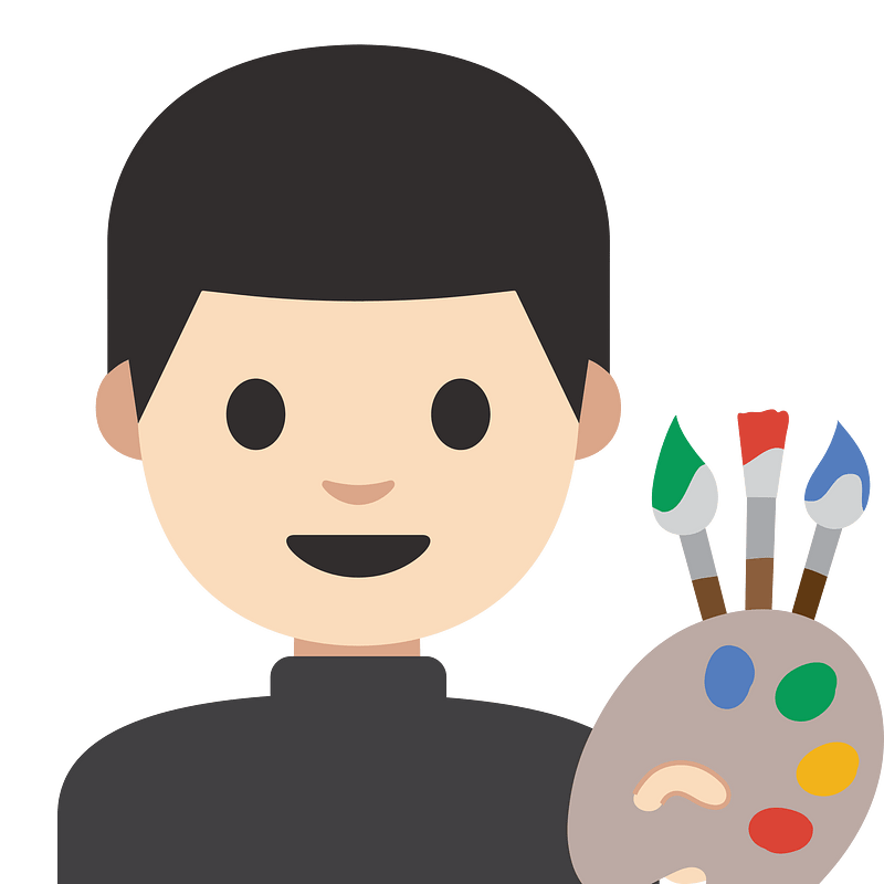 Emoji U1f468 1F3fb 200D 1F3a8