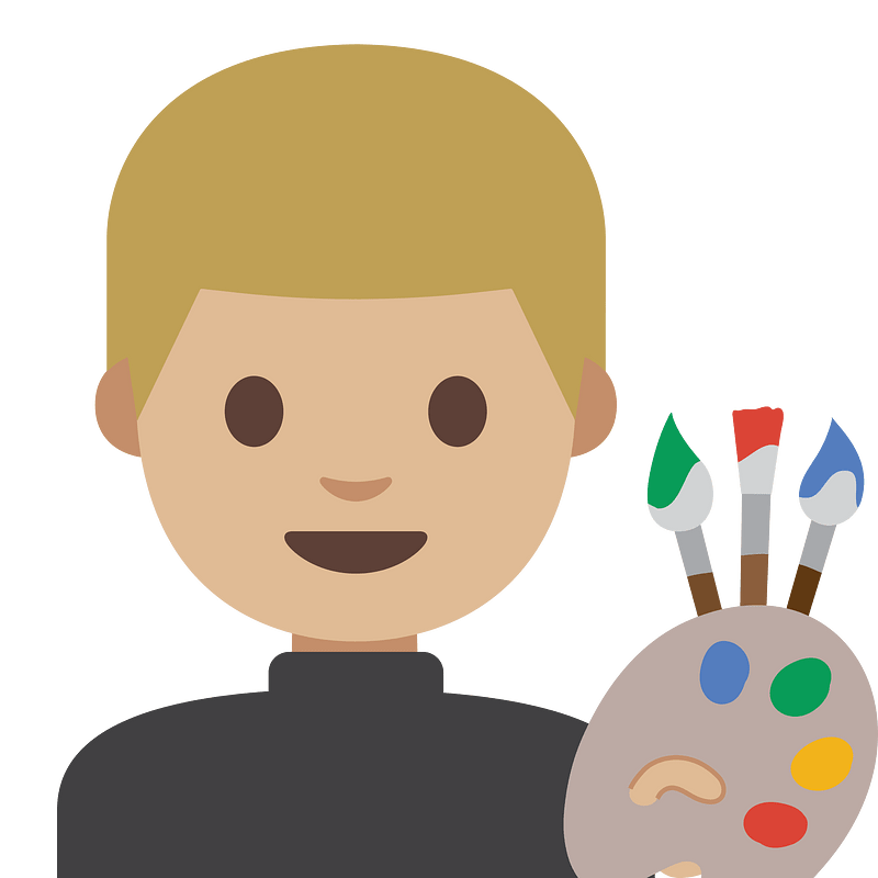 Emoji U1f468 1F3fc 200D 1F3a8
