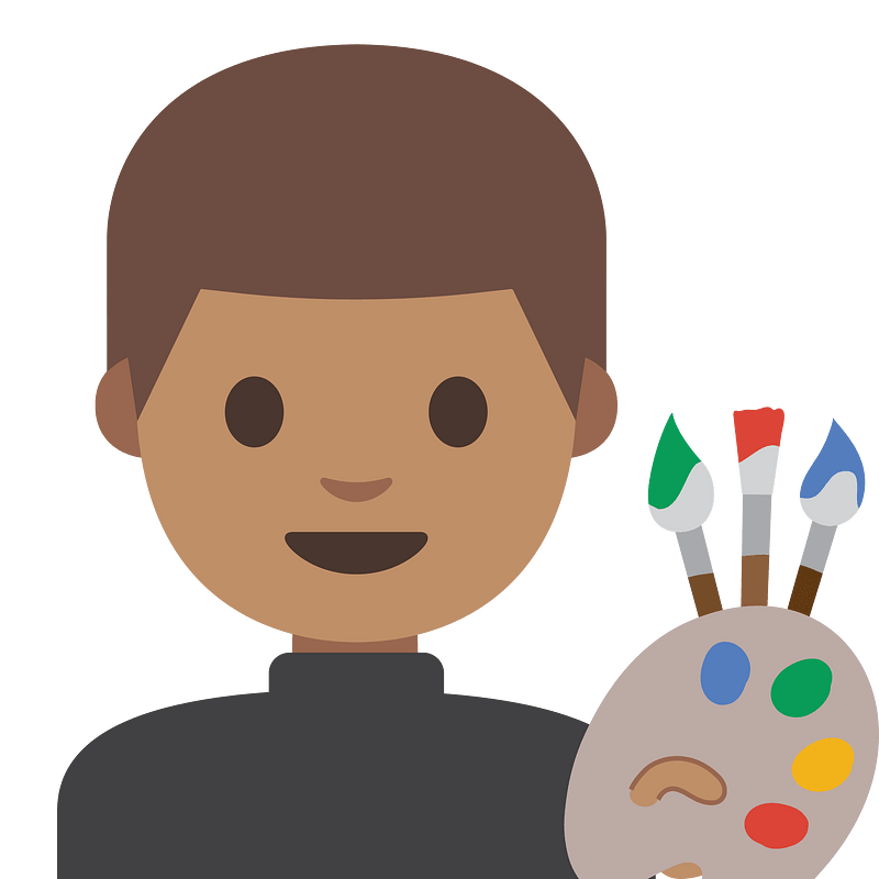 Emoji U1f468 1F3fd 200D 1F3a8