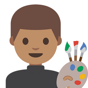 Emoji U1f468 1F3fd 200D 1F3a8
